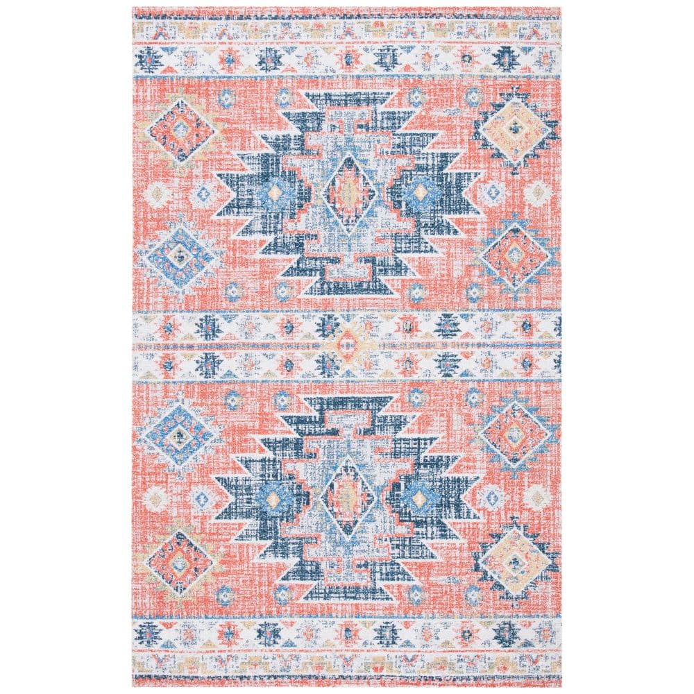 Classic Vintage 6 ft. x 9 ft. Blue/Rust Aztec Distressed Area Rug price history on PriceWatchPro