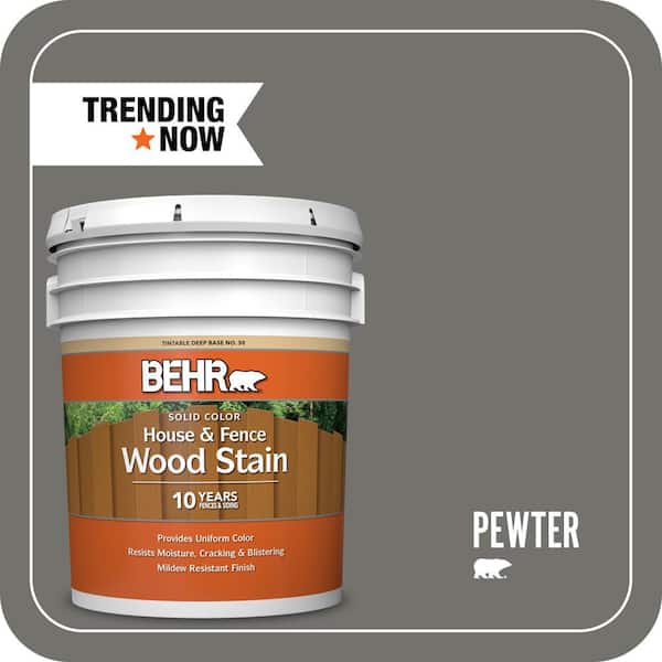 5 gal. #SC-131 Pewter Solid Color House and Fence Exterior Wood Stain