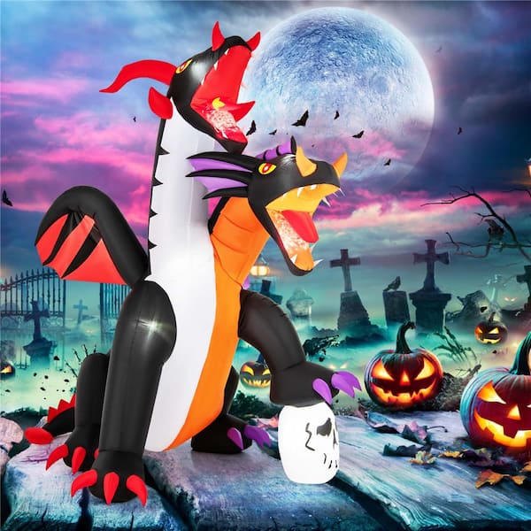 11FT factory LED Halloween Inflatable Dragon Blow Up Outdoor Yard Halloween Decorations