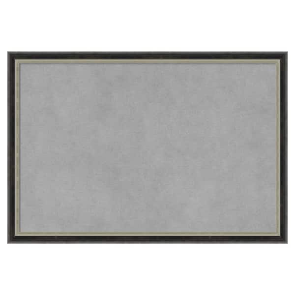 Amanti Art Theo Black Silver Narrow 19 in. x 13 in. Framed Magnetic Board