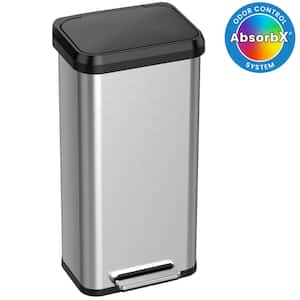 20 Gal SoftStep Stainless Steel Step Pedal Trash Can with Plastic Lid and Odor Filter, 75L Kitchen, Home, Office Bin