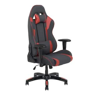 Grey and Red High Back Ergonomic Office Gaming Chair with Height Adjustable Arms