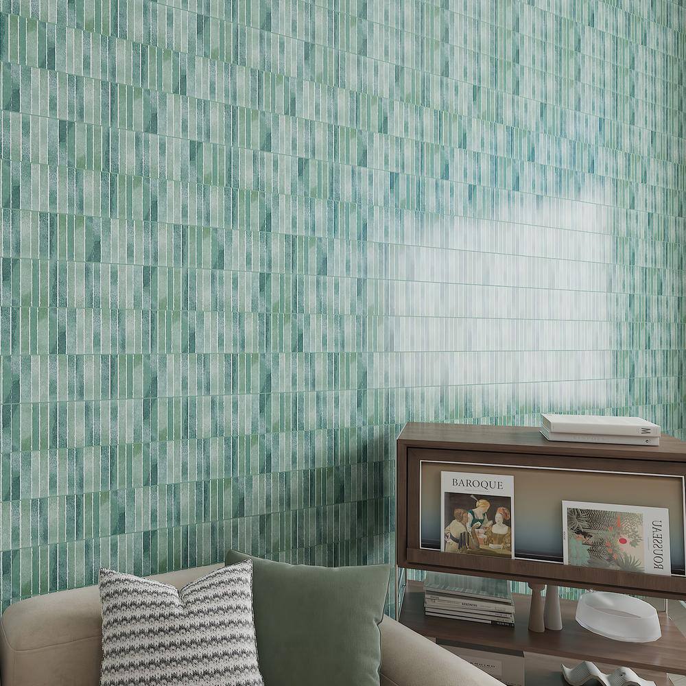 Colorido Green Glossy Ceramic 4x12 Wall Tile