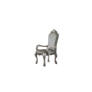 Dresden Vintage Bone White and PU Leather Nailhead Trim Arm Chair (Set of 2)