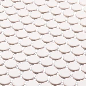 Stylish-Sweetpea Carmillo Light Gray 11 3/8 in. x 12 15/16 in. Glossy Porcelain Round Mosaic Tile (9.7 sq. ft./Case)