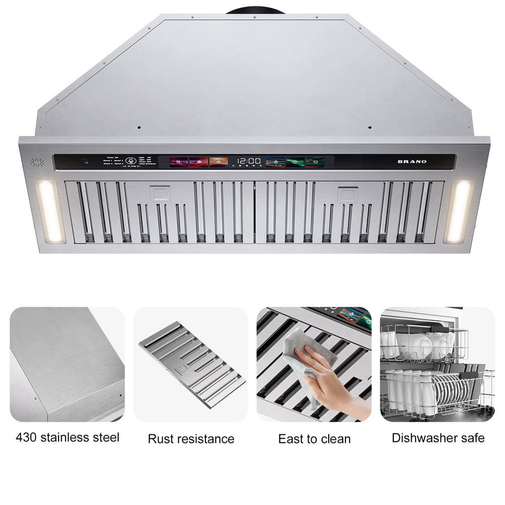 36-Inch Stainless Steel Convertible Range Hood with Charcoal Filter