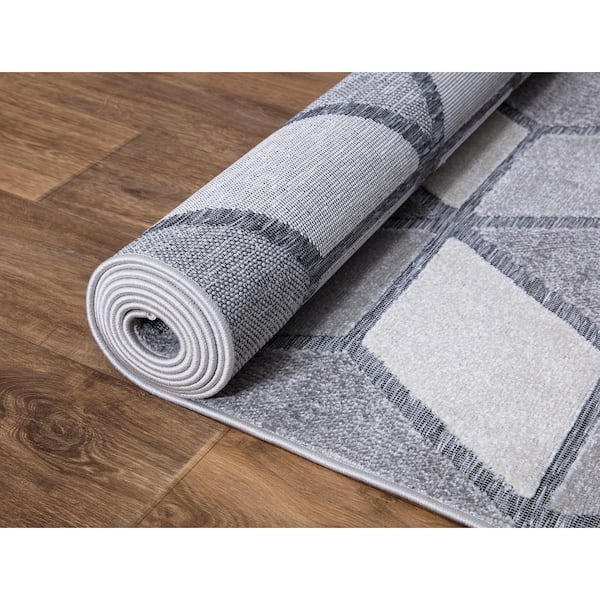 Kaleidoscope Gray 8 ft. x 10 ft. Indoor/Outdoor Patio Area Rug