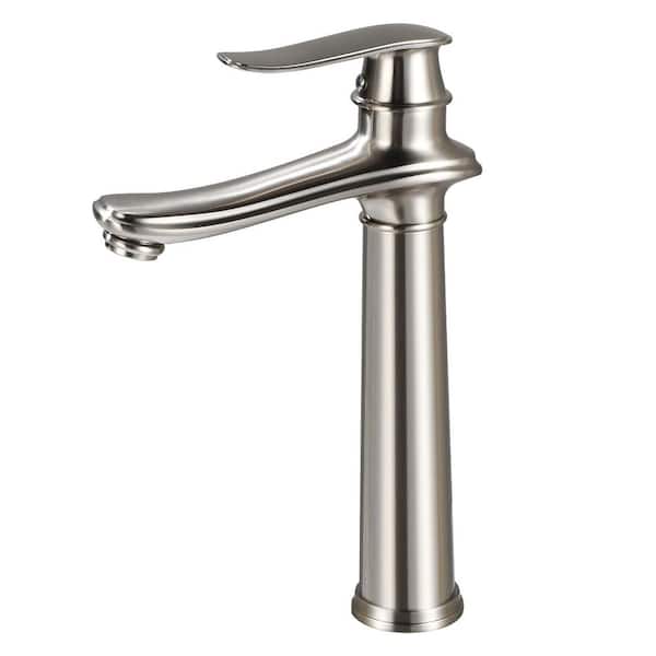 AKLFGN Single Handle Single Hole Bathroom Vessel Sink Faucet Waterfall Bathroom Sink Faucet in Brushed Nickel