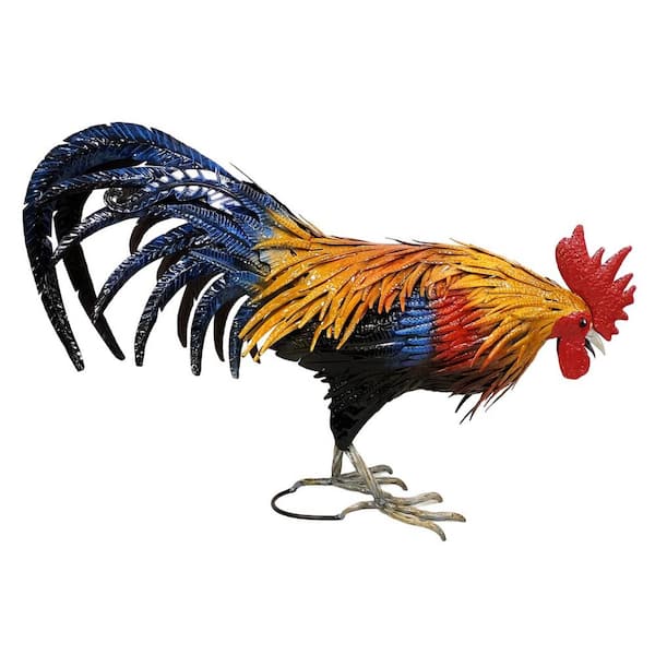 Zaer Ltd. International 21.25 in. Tall Iron Painted Rooster "Maxwell"