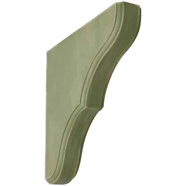 Ekena Millwork 1-3/4 in. x 10 in. x 10 in. Restoration Green Stratford Wood Vintage Decor Bracket