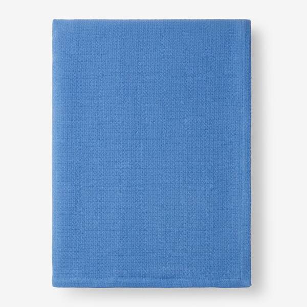 The Company Store Cotton Weave Marine Blue Solid Full Woven Blanket