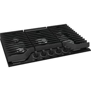 30 in. Gas Cooktop in Black with 5-Burners