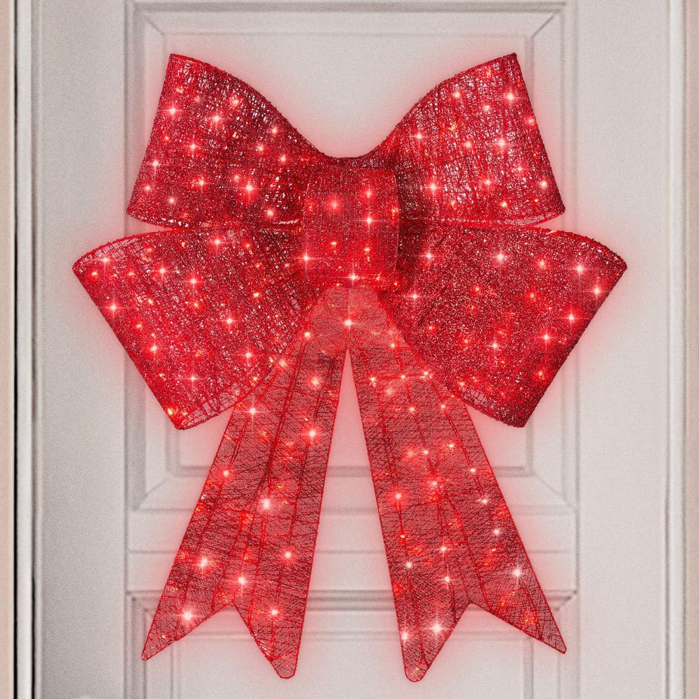 Best Choice Products 36 in. Pre-Lit XL Christmas Bow, Large Outdoor ...