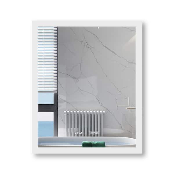 Dimakai 30 in. W x 36 in. H Rectangular Frameless Wall-Mount LED Light Bathroom Vanity Mirror