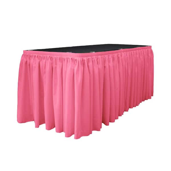 LA Linen 30 ft. x 29 in. L with 15-Large Clips Hot Pink Polyester