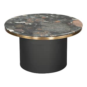 Luxor Collection 30.3 in. Multicolor Round Marble Coffee Table