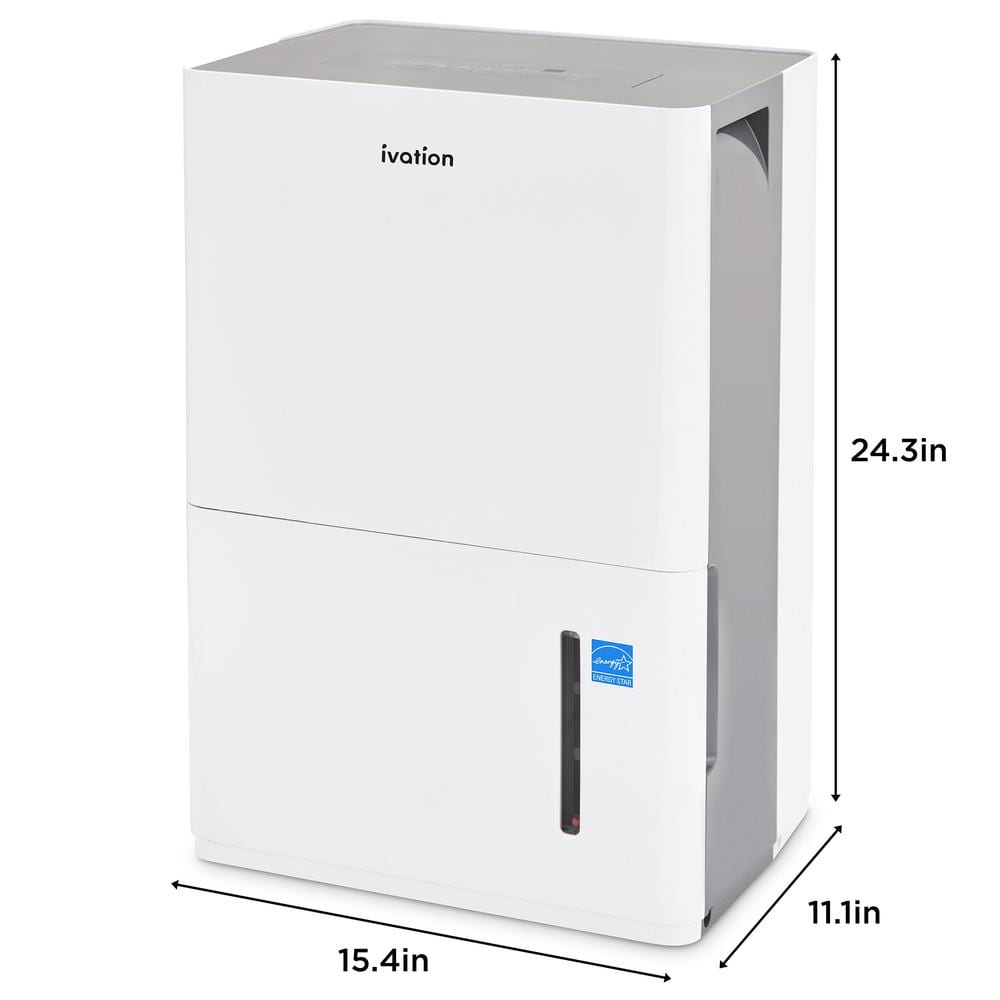 Ivation 4,500 Sq. Ft White Energy Star Dehumidifier with Pump