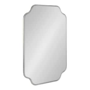 Plumley Scalloped 36 in. H x 24 in. W Glam Irregular Framed Silver Wall Mirror