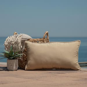 Oasis 24 in. Desert Tan Indoor/Outdoor Lumbar Pillow