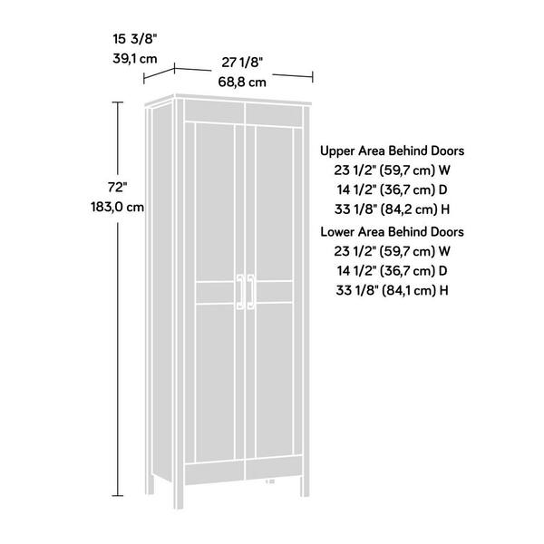  Sauder Engineered Wood 2-Door Storage Cabinet in Chalk