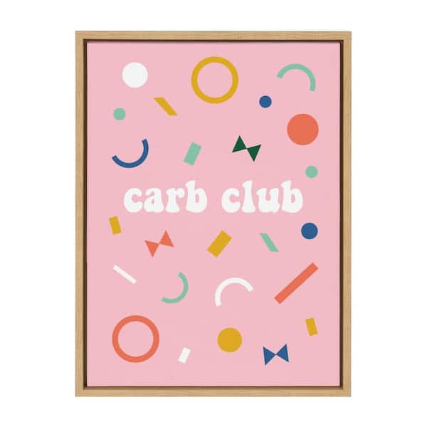 Kate and Laurel Sylvie "Carb Club" by Duchess Plum (Aislinn Simmonds) Framed Canvas Wall Art 24 in. x 18 in.