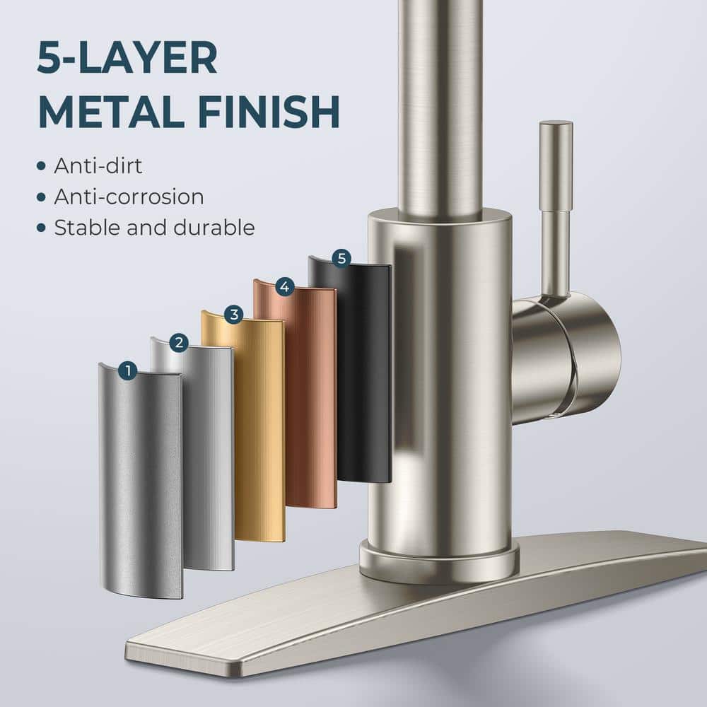 Brushed Nickel Single Handle Pull Down Kitchen Faucet