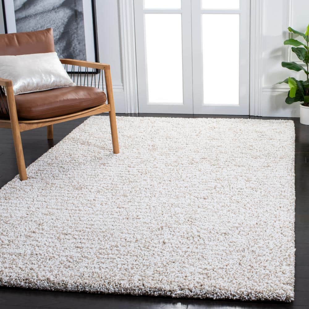Sand Ivory Hand-Tufted Shag 4' x 6' Area Rug