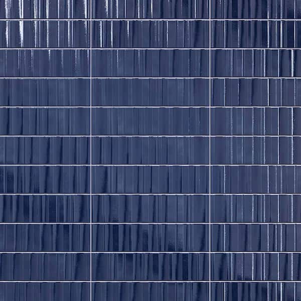 Tranquil Ocean Blue 2.5 in. x 10 in. Glossy Porcelain Rectangular Wall Tile (5.166 sq. ft. /Case)