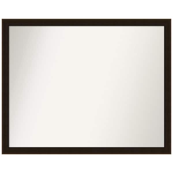 Amanti Art Espresso Brown 30 in. x 24 in. Non-Beveled Farmhouse Rectangle Wood Framed Wall Mirror in Brown