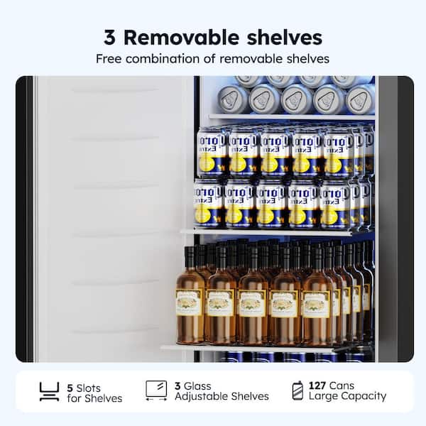 SIMZLIFE 25 in. Single Zone 130-Cans Freestanding/Undercounter