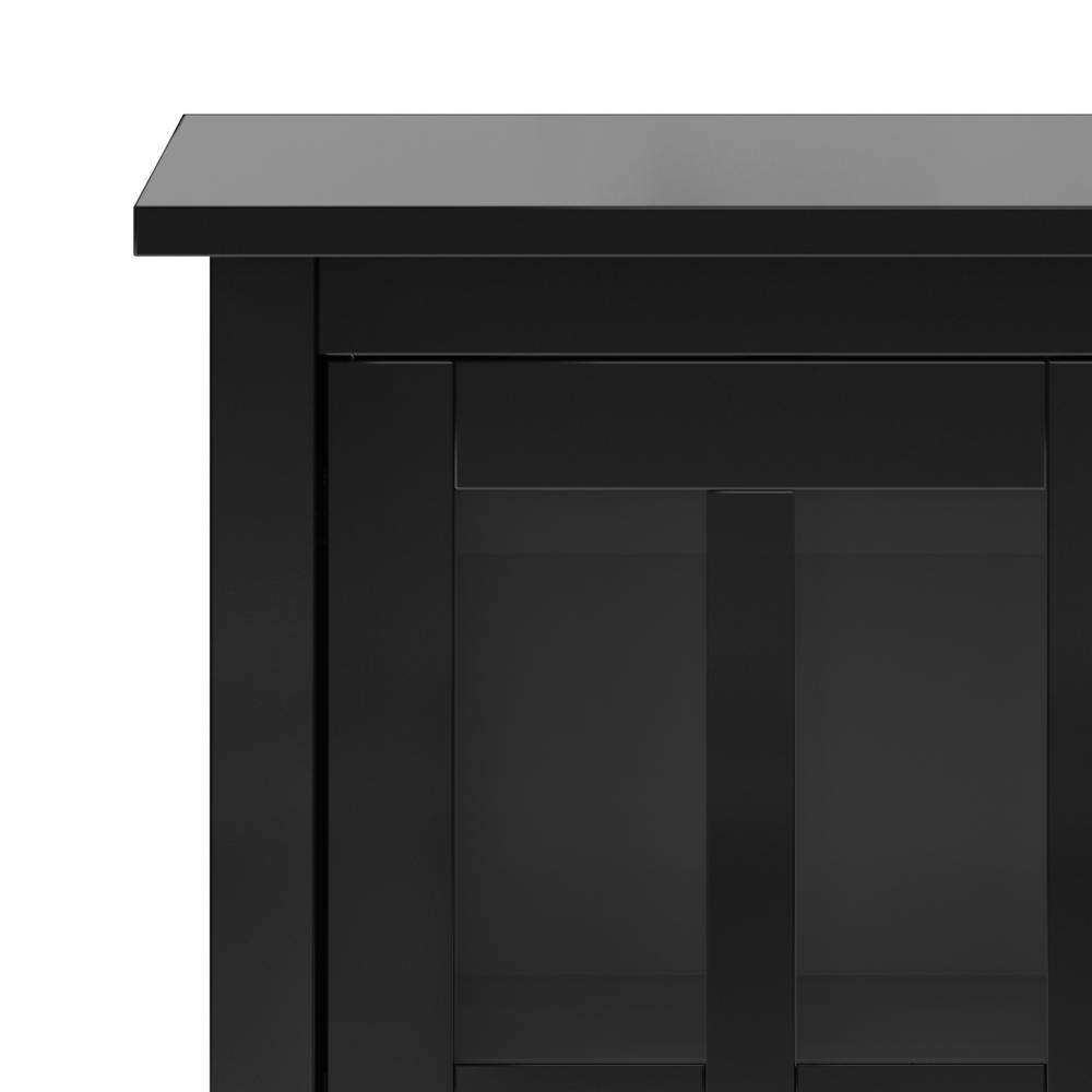 Black Pine and Plywood Office Storage Cabinet with Adjustable Shelving