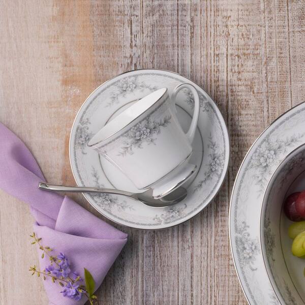 Noritake Sweet Leilani 8 fl. oz. (White) Porcelain Cups, (Set of 4