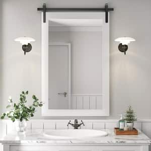 24 in. W x 36 in. H Large Rectangle Square Mirror Wood Framed Wall Mirror Bathroom Vanity Mirror Accent Mirror in White