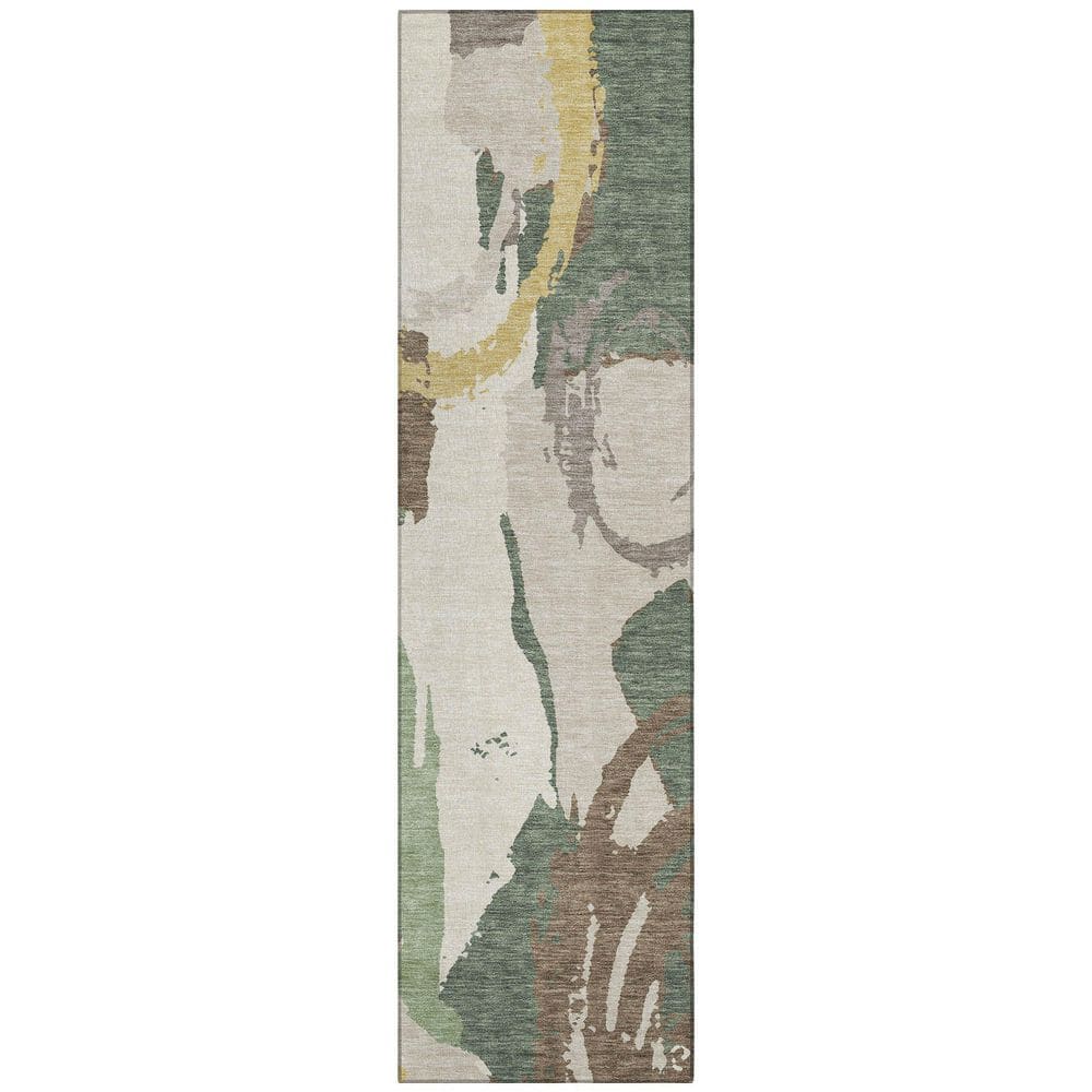 Chantille Machine Washable Indoor/Outdoor Abstract ACN2652 Basil 2 ft. x 7 ft. Runner Rug price history on PriceWatchPro