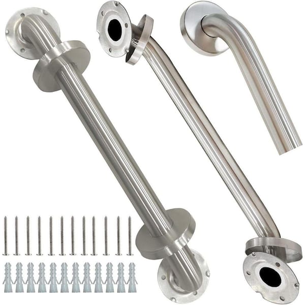 24 in. x 1.25 in. Concealed Screw Grab Bar, Stainless Steel, Waterproof, for Elders and Pregnant, Chrome Polished 2-Pack