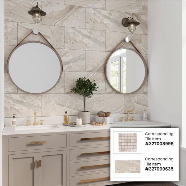 Apollo Tile Splendor Beige 24-in x 24-in Matte Porcelain Marble Look Floor and Wall Tile (11.62-sq. ft/ Carton)