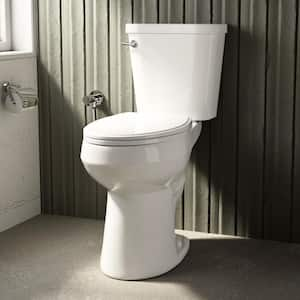 19 in. Tall Toilet, ADA 2-Piece Elongated Toilet, 1.28 GPF Siphonic Flush, 12 in. Rough-In, White, Soft-Close Seat