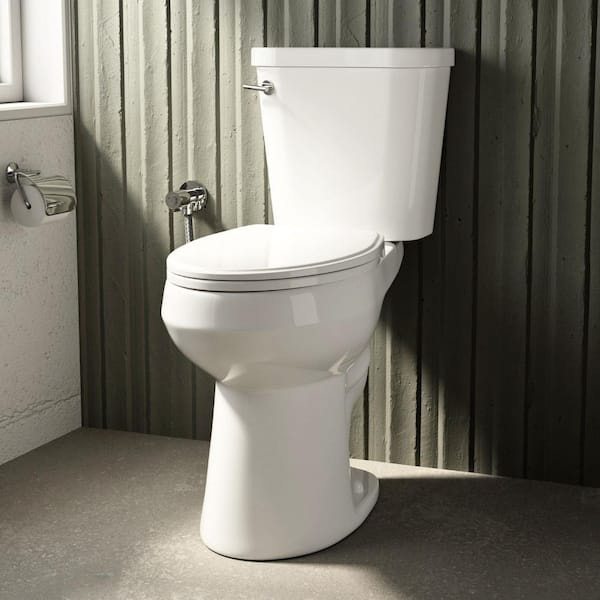 Los Flexi 19 in. Tall Toilet, ADA 2-Piece Elongated Toilet, 1.28 GPF Siphonic Flush, 12 in. Rough-In, White, Soft-Close Seat