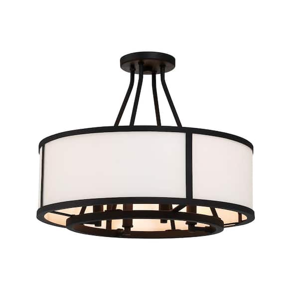 Crystorama Bryant 18 in 4-Light Black Forged Flush Mount