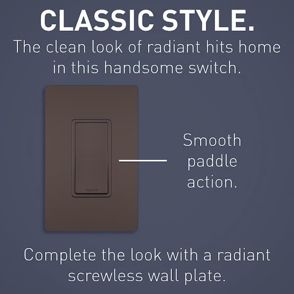 radiant 15 Amp 120 Volt 3-Way Decorator/Rocker Light Switch, Dark Bronze