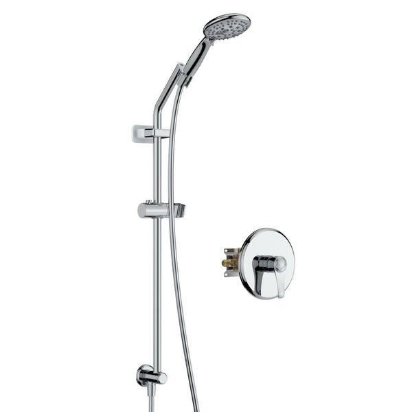 UPIKER 6-Spray Patterns with 4 in. Tub Wall Mount Handheld Shower Heads With 1.8 GPM in Chrome(Valve Included)