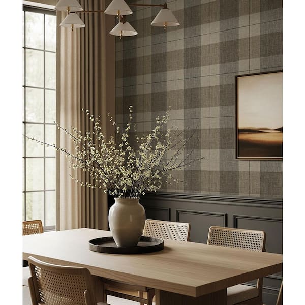 GALEY ALIX 30.75 sq. ft. Truffle Umber the Langley Plaid Vinyl