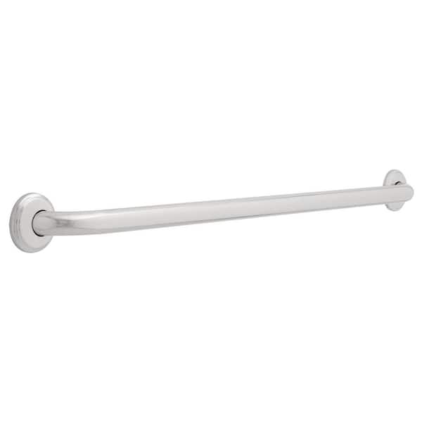 Franklin Brass 36 in. x 1-1/4 in. Concealed Screw ADA-Compliant Grab Bar with Decorative Flanges in Bright Stainless