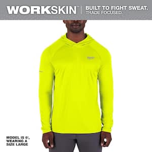 Milwaukee Men's WORKSKIN Yellow Medium Hooded Sun Shirt M550Y-M