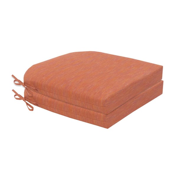 Hampton Bay 21 in. x 21 in. x 4 in. Outdoor Deluxe Square Dining Cushion in Russet Confetti (2-Pack)