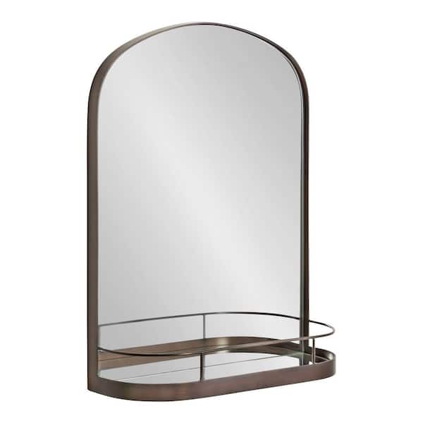 Kate and Laurel Peyson 18.00 in. W x 24.00 in. H Arch Metal Bronze Framed Transitional Functional Mirror