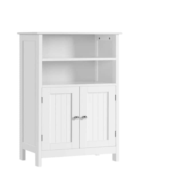 20 in. W x 36.5 in. H Tall Rectangular White Wood Freestanding Medicine Cabinet without Mirror with Adjustable Shelf