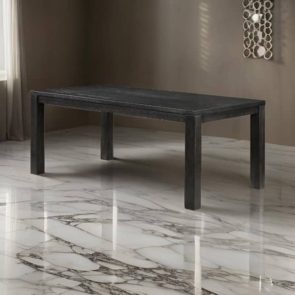 Benjara 72 in. Black Wood 4 Legs Dining Table Seating 6