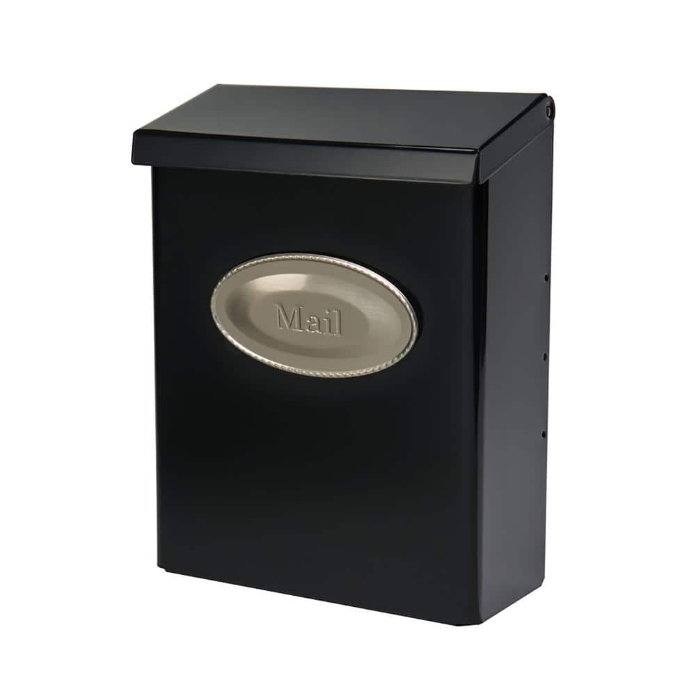 Medium Black Powder Coated Steel Lockable Wall Mount Mailbox