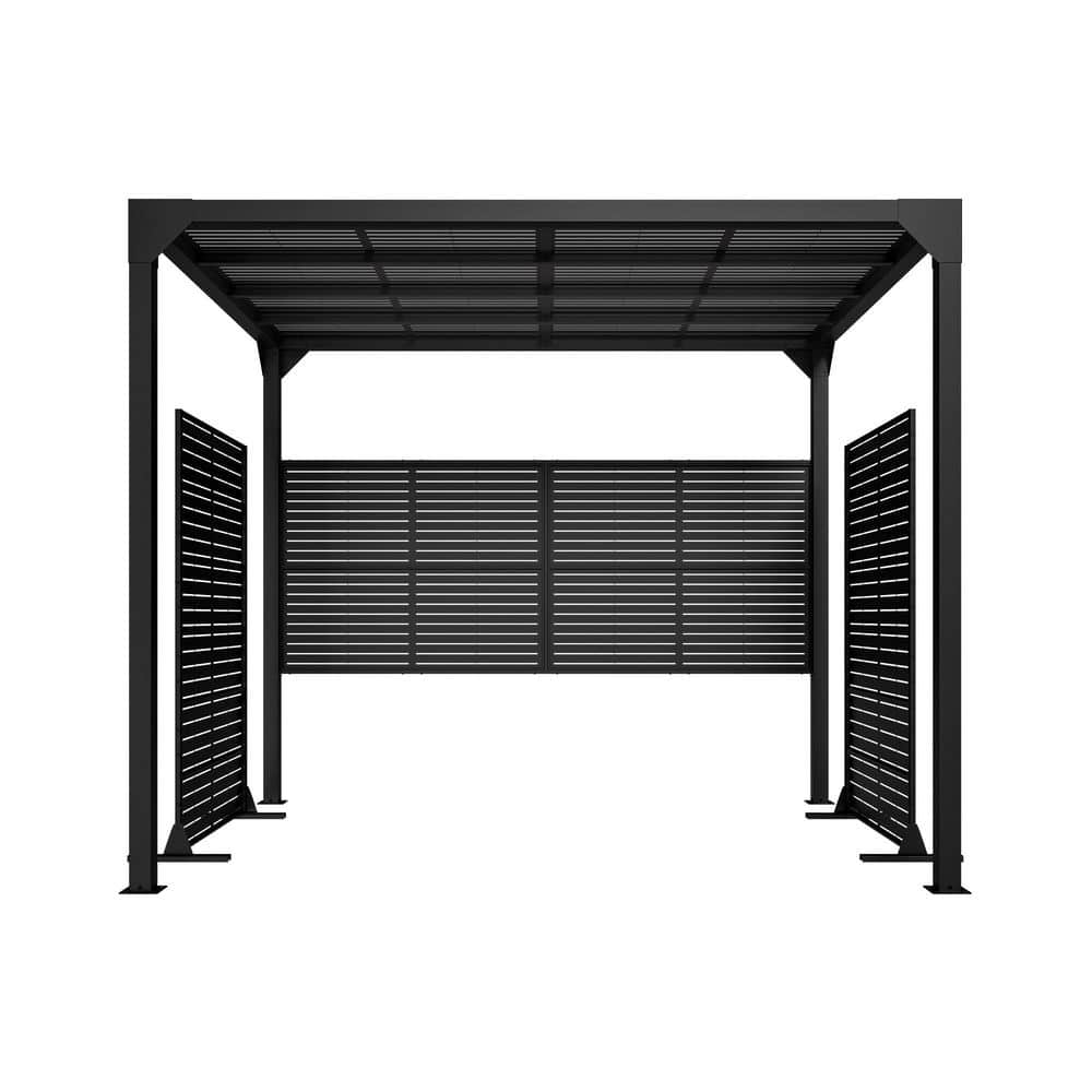 7.9 ft. x 9.8 ft. Black Outdoor Metal Pergola Hardtop Gazebo Tent for Patio With Privacy Screen - Patio Shade Structure price history on PriceWatchPro